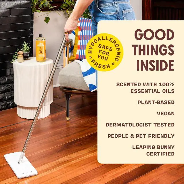 Alt view image 3 of 6 - Ultra Concentrated Hardwood Floor Cleaner, Vinegar-Free Plant Based Hardwood Floor Cleaner for Mopping, Bright Lemon Scent, 32 oz. (Pack of 1)