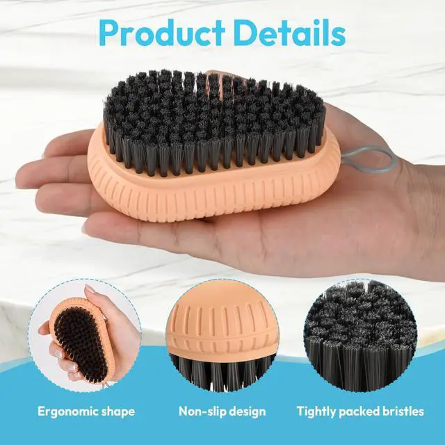 Alt view image 3 of 7 - Fruit and Vegetable Brush, Multi-Purpose Produce Scrubber Brush with Non-Slip Handle & Hanging Loop