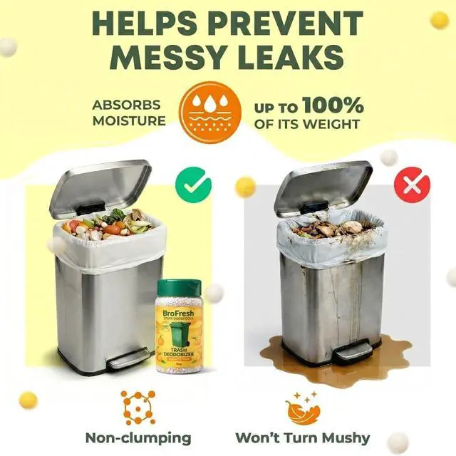 Alt view image 4 of 7 - BroFresh Garbage Can Deodorizer, Neutralizes Odor, Absorbs Moisture & Releases Long-Lasting Scent, Safe & Non-Toxic, Trash Can Odor Eliminator (8 oz Twin, Citrus)