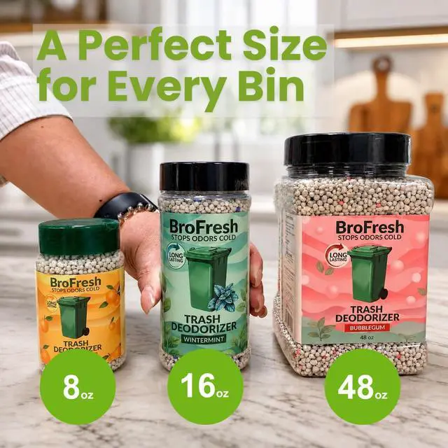 Alt view image 5 of 7 - BroFresh Garbage Can Deodorizer, Neutralizes Odor, Absorbs Moisture & Releases Long-Lasting Scent, Safe & Non-Toxic, Trash Can Odor Eliminator (8 oz Twin, Citrus)