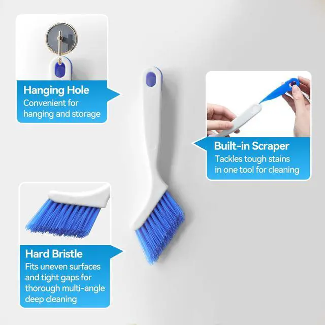 Alt view image 2 of 4 - 4PCS Crevice Cleaning Brush, Hard Bristle Gap Scrub Groove Brush for Home, Bathroom, Kitchen, Corners, Sink, Sliding Door Rails, Window Track, Tile Grout