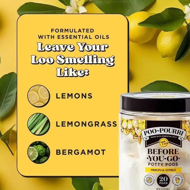 Alt view image 3 of 6 - Original Citrus Before-You-Go 2-in-1 Toilet Potty Pods 20ct - Bathroom Odor Remover & Toilet Cleaner - Plant Based Ingredients & Essential Oils - with Lemon, Bergamot, & Lemongrass Scent