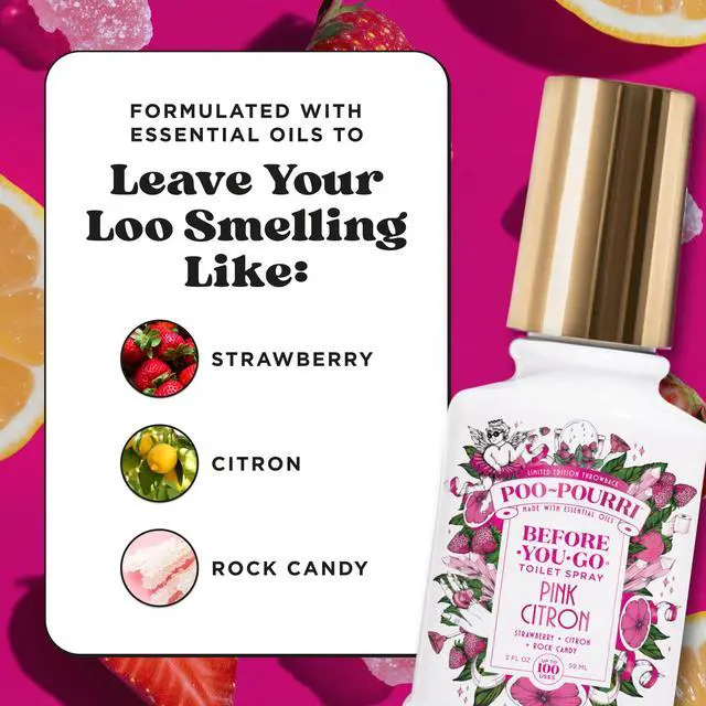 Alt view image 4 of 7 - Before-You-Go Toilet Spray, Pink Citron, 2 Fl Oz, Up to 100 Uses, Bathroom Odor Deodorizer with Essential Oils for Home or Work, Travel Essentials, TSA Approved Size