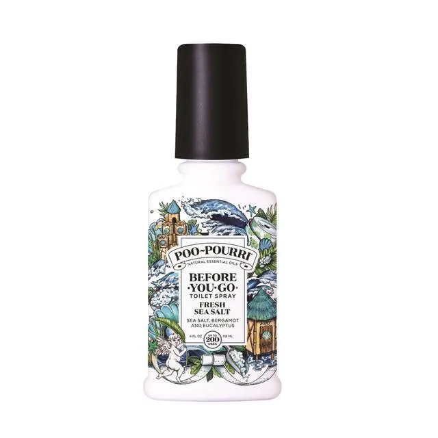 Main image of Before-You-Go Toilet Spray, Fresh Sea Salt, 4 Fl Oz, Up to 200 Uses, Bathroom Odor Deodorizer, Plant-Based with Essential Oils, for Home or Work, Sea Salt, Bergamot & Eucalyptus Scent