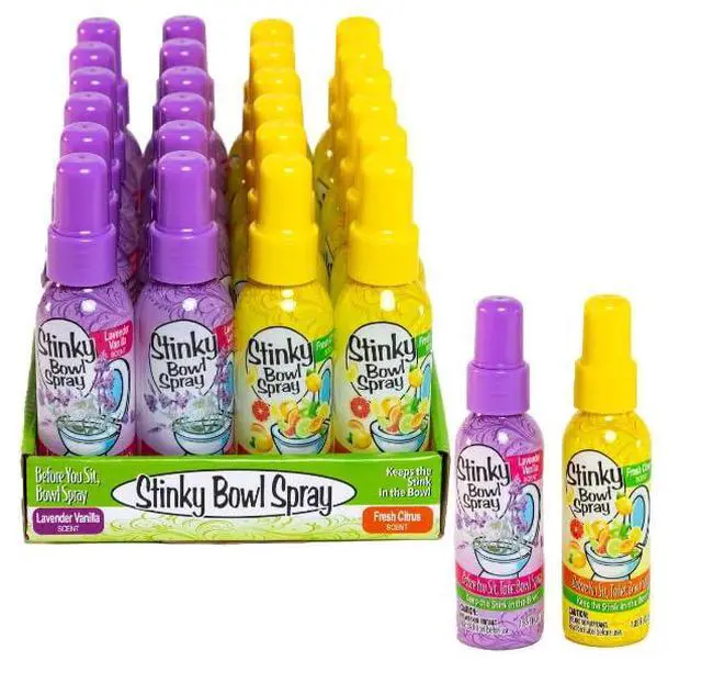 Alt view image 5 of 7 - Set of 2 Stinky Bowl Spray 1.85oz - Before You Go Toilet Bathroom Deodorizer - Features Fresh Citrus Scent and Lavender Scent!