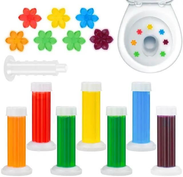 Main image of 84 Flower Toilet Gel Stamps, Assorted Scents, Long Lasting Automatic Deodorizer, Adhesive Toilet Bowl Freshener for Bathroom Odor Control, 12 Month Supply