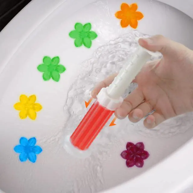 Alt view image 2 of 6 - 84 Flower Toilet Gel Stamps, Assorted Scents, Long Lasting Automatic Deodorizer, Adhesive Toilet Bowl Freshener for Bathroom Odor Control, 12 Month Supply