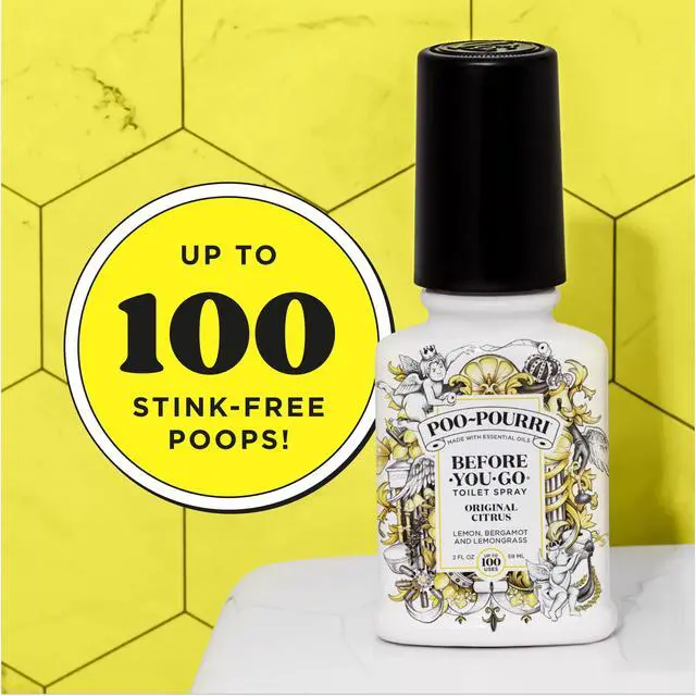 Alt view image 4 of 6 - Before-You-Go Toilet Spray, Original Citrus, 2 Fl Oz, Up to 100 Uses, Bathroom Odor Deodorizer with Essential Oils for Home or Work, Travel Essentials, TSA Approved Size, Lemon Bergamot