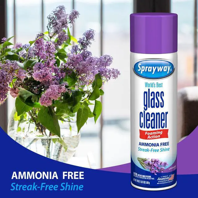 Alt view image 4 of 5 - Glass Cleaner Lavender Scent Foaming Aerosol Spray, 19oz, Pack of 6 | Ammonia-Free, Streakless, Fast-Acting | Cleans & Polishes Glass Surfaces | Removes Fingerprints, Dust, Dirt, Smoke Film