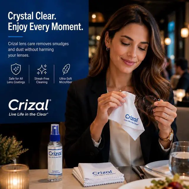 Alt view image 7 of 7 - Eyeglass Cleaner Spray 4 Pack | Premium Lens Cleaner | Designed by Crizal® | Safe for All Advanced AR & Anti-Reflective Lens Coatings