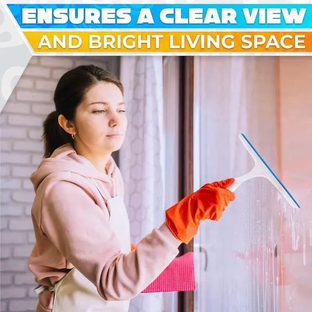 Alt view image 5 of 7 - 4Pcs 9.5 Hand Squeegee for Shower Glass - Durable Plastic Grip, Random Colors, Flexible Silicone Blade, Easy Hanging Hook, Lightweight Ergonomic Shower Squeegee for Glass Doors, Windows, and Tiles