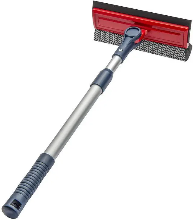 Main image of Professional Window Squeegee | 2-in-1 Window Cleaner Sponge and Soft Rubber Strip With Telescopic Extension Pole 20" - 30"(50cm-76cm) | Adjustable To Clean From Multiple Angles