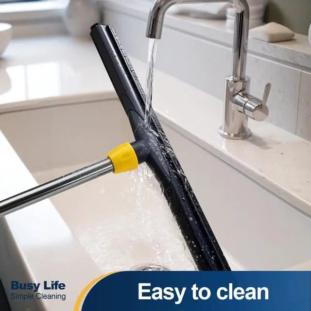 Alt view image 5 of 7 - Floor Squeegee Scrubber Adjustable Telescopic Pole Heavy Duty 54.3"