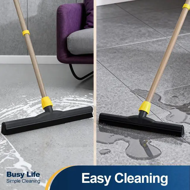 Alt view image 6 of 7 - Floor Squeegee Scrubber Adjustable Telescopic Pole Heavy Duty 54.3"