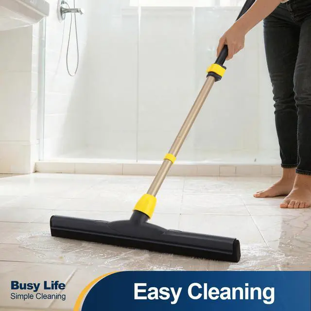 Alt view image 7 of 7 - Floor Squeegee Scrubber Adjustable Telescopic Pole Heavy Duty 54.3"