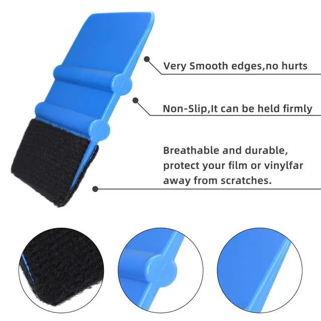 Alt view image 3 of 7 - Durable Black Felt Edge Vinyl Squeegee Tool 4-Inch (Pack of 3)
