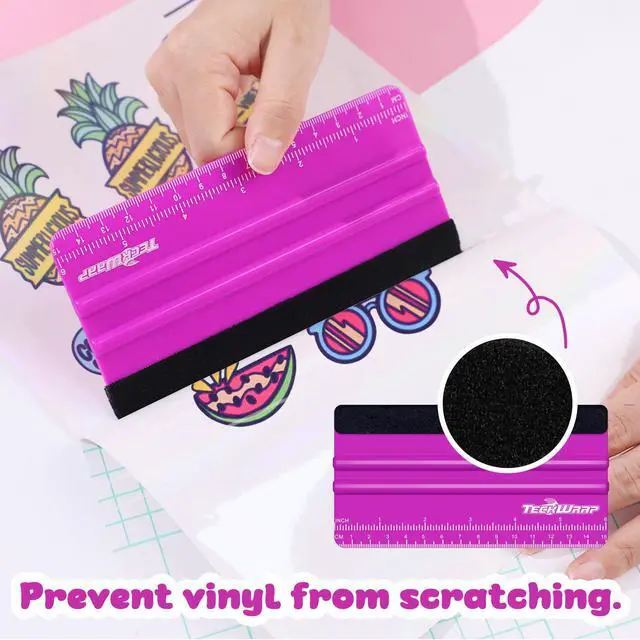 Alt view image 5 of 7 - Professional Squeegee Tool for Vinyl Decals, Inkjet Vinyl Sticker Paper,and Wallpaper - 6"x2.9", Scratch-Free Application (Pitaya)