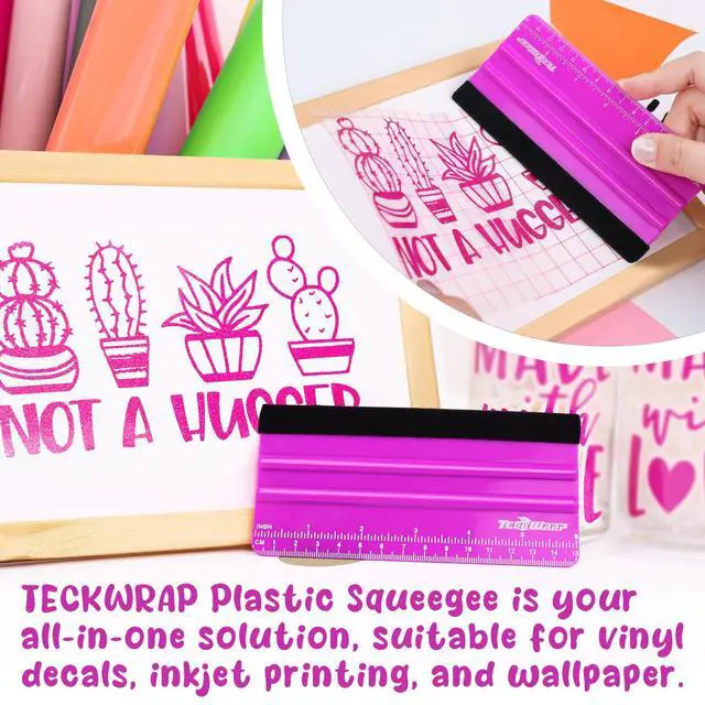 Alt view image 6 of 7 - Professional Squeegee Tool for Vinyl Decals, Inkjet Vinyl Sticker Paper,and Wallpaper - 6"x2.9", Scratch-Free Application (Pitaya)