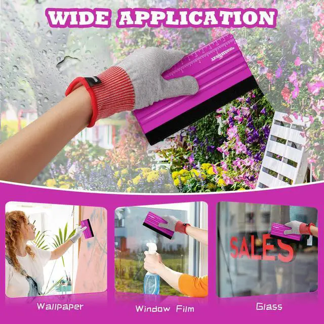 Alt view image 7 of 7 - Professional Squeegee Tool for Vinyl Decals, Inkjet Vinyl Sticker Paper,and Wallpaper - 6"x2.9", Scratch-Free Application (Pitaya)
