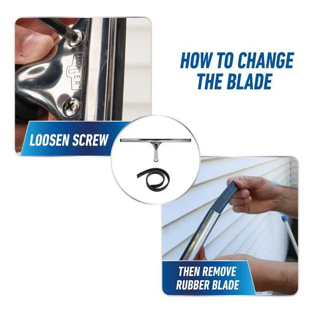 Alt view image 5 of 7 - Professional 16 Stainless Steel Window & Glass Cleaning Squeegee - Cleaning Supplies, Heavy Duty Squeegee for Window Cleaning, Streak Free Results