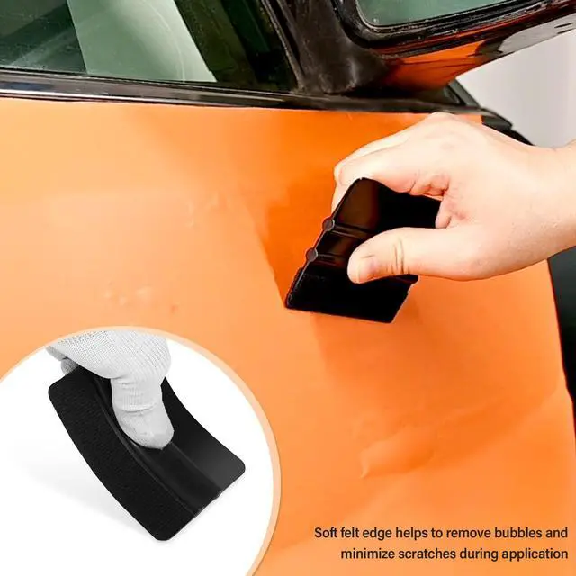 Alt view image 5 of 7 - 20 Pack Vinyl Squeegee with 20PCS Felt Fabric for Tint Film Decal Squeegee Application Tool Vinyl Wrap Installation Wallpaper Smooth Tool (Black and Blue, 20)