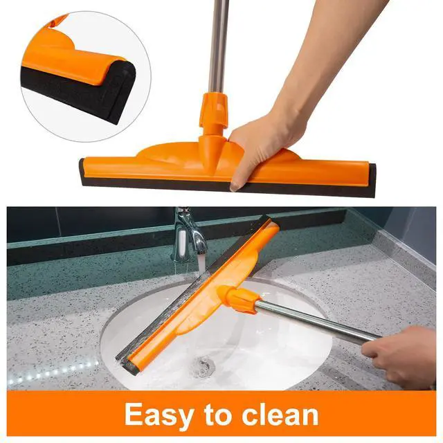 Alt view image 7 of 7 - Heavy-Duty Floor Squeegee, 62" Adjustable Handle, EVA Foam Blade, Ideal for Concrete, Garage, Patio & More