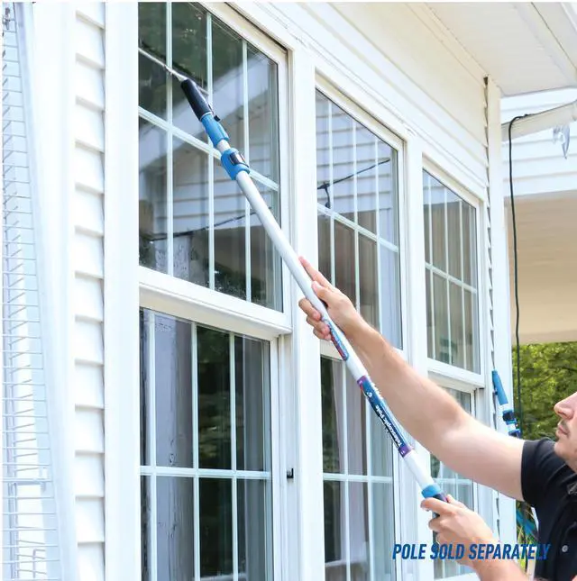 Alt view image 3 of 7 - Professional Connect and Clean 12 Performance Squeegee for Glass and Window Care with Replacement Rubber, Heavy Duty Cleaning Supplies with Streak-Free Results, Handheld Household Cleaner Tool