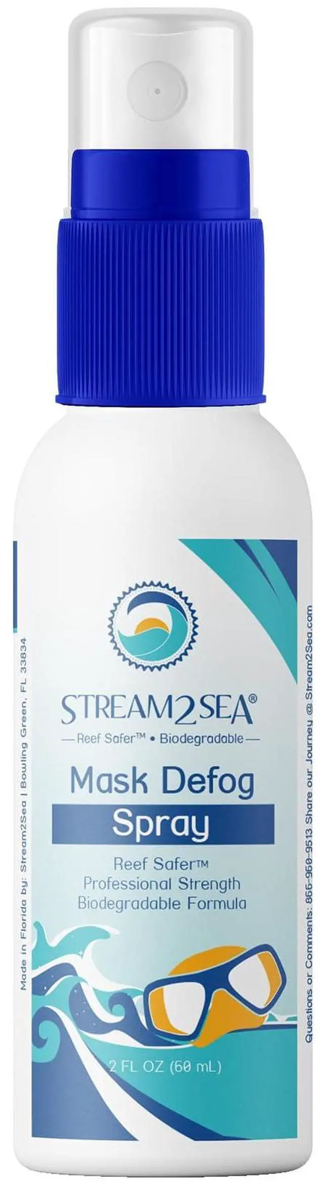 Main image of Reef Safe Anti-Fog Spray for Swim Goggles, Snorkel, Scuba & Ski Masks Defogger for Scuba Diving, Snorkeling & Swimming 2 Fl Oz