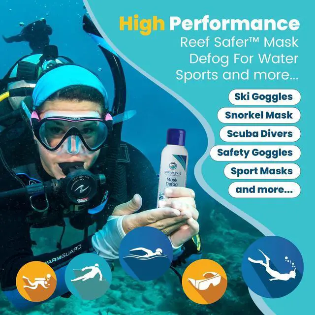 Alt view image 2 of 7 - Reef Safe Anti-Fog Spray for Swim Goggles, Snorkel, Scuba & Ski Masks Defogger for Scuba Diving, Snorkeling & Swimming 2 Fl Oz