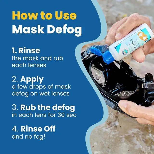 Alt view image 5 of 7 - Reef Safe Anti-Fog Spray for Swim Goggles, Snorkel, Scuba & Ski Masks Defogger for Scuba Diving, Snorkeling & Swimming 2 Fl Oz