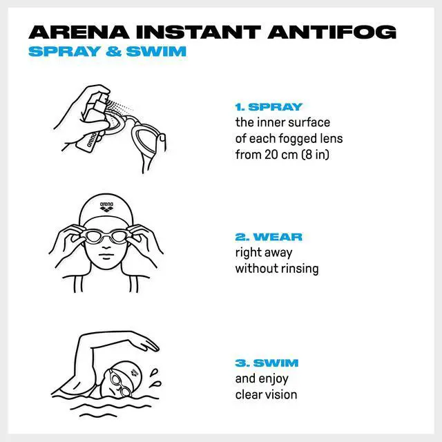 Alt view image 3 of 6 - Instant Anti-Fog Spray Swim Goggles Treatment Prevents Fogging Swim Practice Essential Defogger Solution, 35ml Up to 150 Applications, Clear