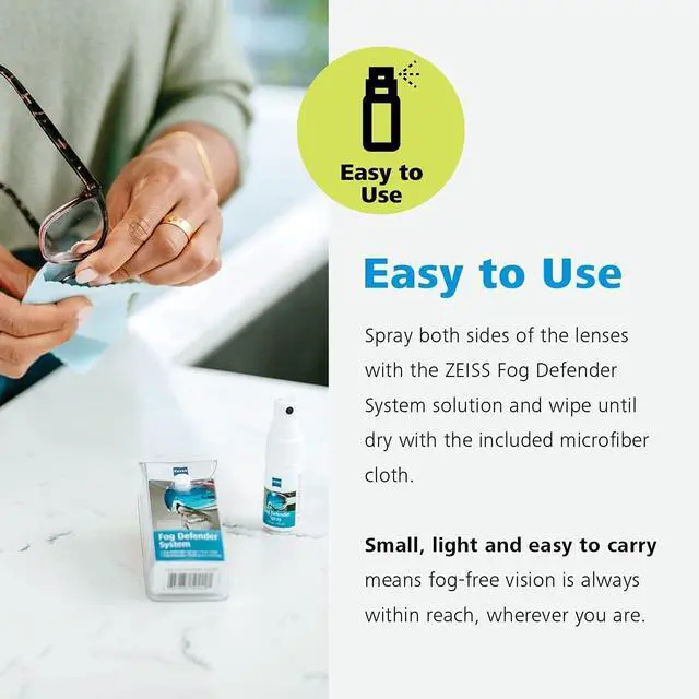 Alt view image 5 of 7 - Fog Defender System Anti-Fog Kit for Glasses 2 Pack 2 Spray Bottles and 2 Microfiber Cloths