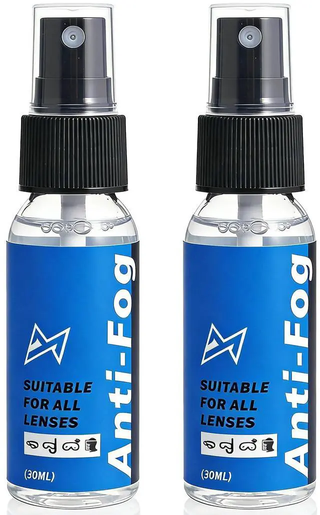 Main image of Safe Anti Fog Spray for Swim Goggles Glasses, 2 Pack Quick and Long-Lasting Defogger for Eye Glasses Swim Goggles Ski Goggles Snorkel Mask Scuba Diving Mask Motorcycle Helmet Visor Hockey Shield
