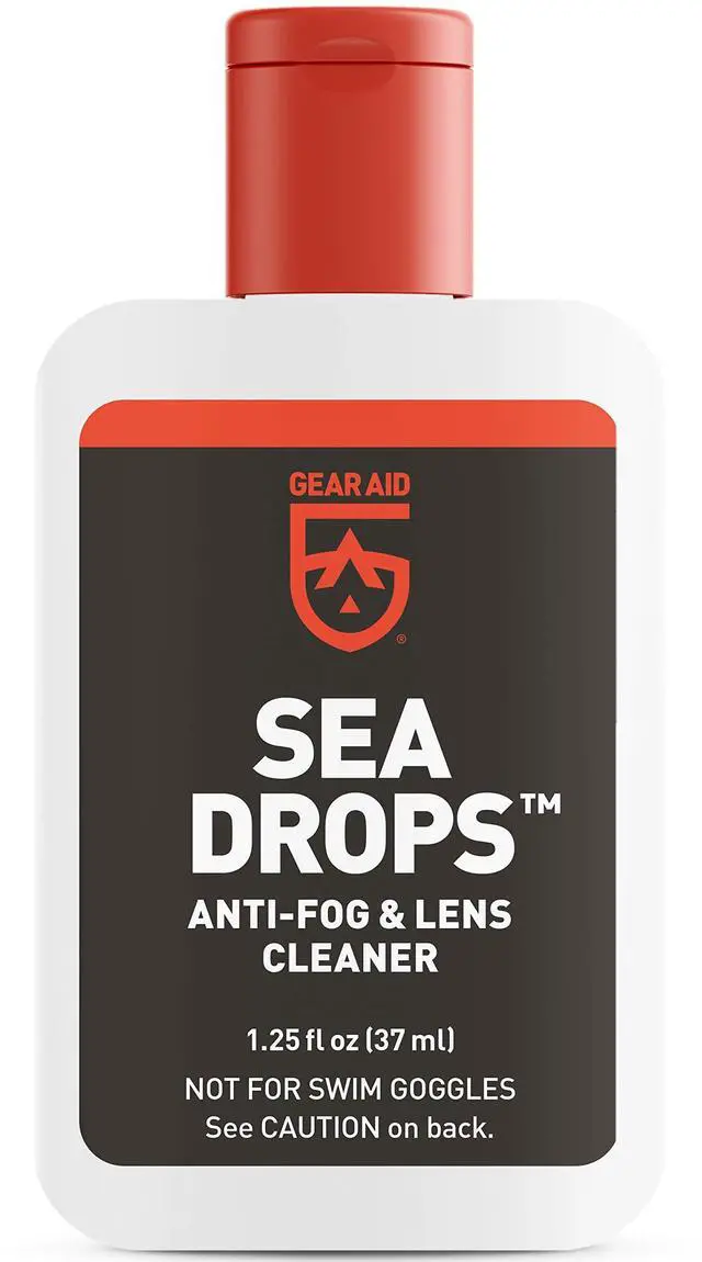 Main image of Sea Drops Cleaner and Anti-Fog for Dive and Snorkel Masks, Clears Up Dirty, Foggy Lenses, 1.25 fl oz