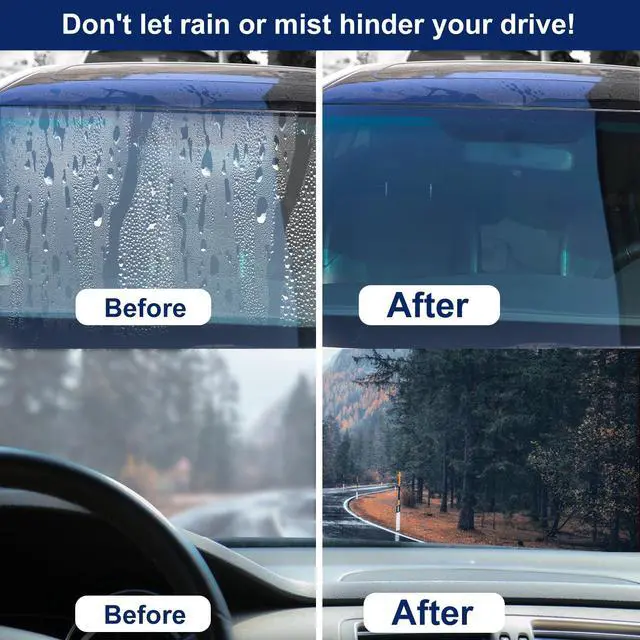 Alt view image 3 of 6 - Anti Fog Spray & Rain Repellent Spray for Car Windshield Glass Water Repellent Defogger Spray Waterproof Prevent Fogging for Automotive Windows Mirrors Glasses Goggles Helmets - Pack of 2