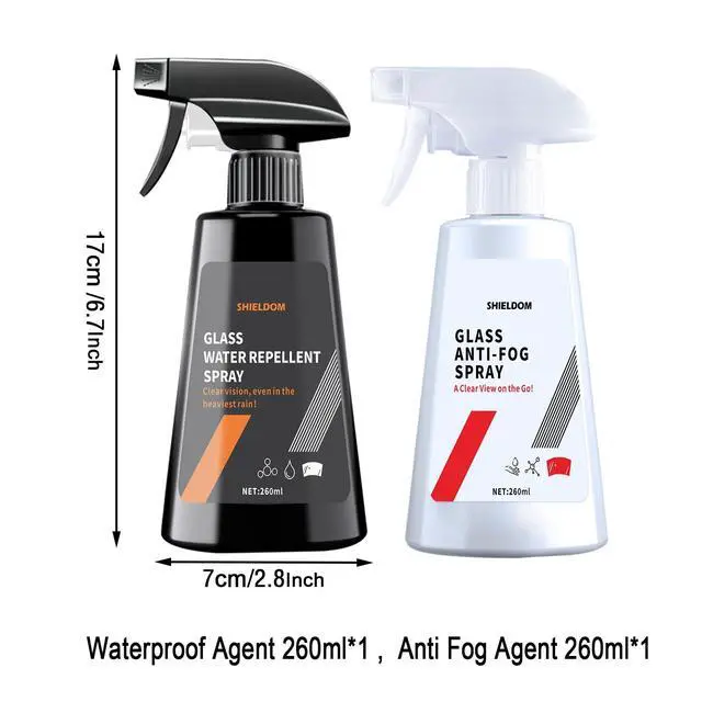 Alt view image 6 of 6 - Anti Fog Spray & Rain Repellent Spray for Car Windshield Glass Water Repellent Defogger Spray Waterproof Prevent Fogging for Automotive Windows Mirrors Glasses Goggles Helmets - Pack of 2