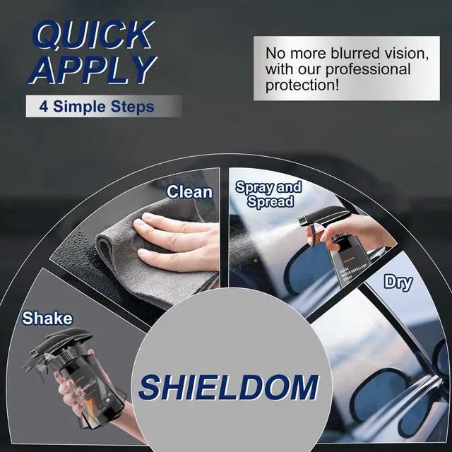 Alt view image 5 of 6 - Anti Fog Spray & Rain Repellent Spray for Car Windshield Glass Water Repellent Defogger Spray Waterproof Prevent Fogging for Automotive Windows Mirrors Glasses Goggles Helmets - Pack of 2