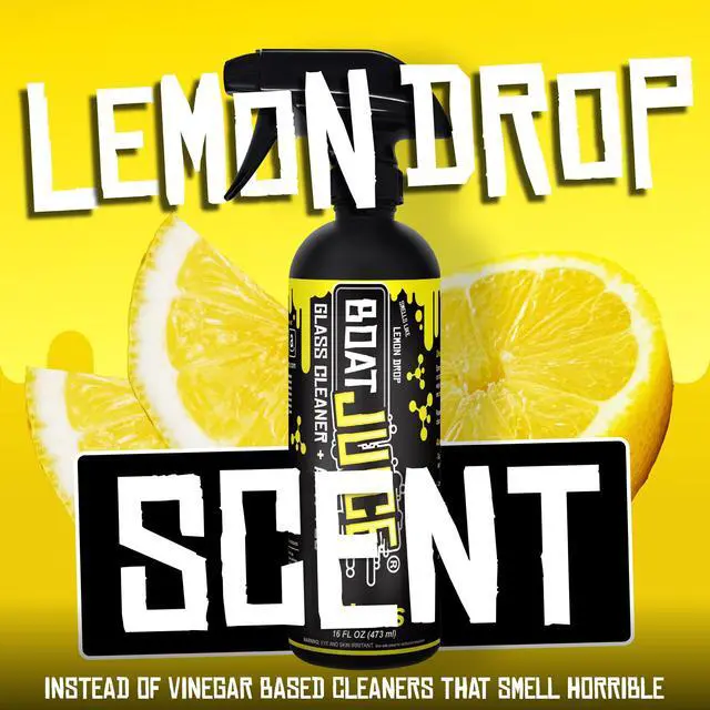 Alt view image 3 of 7 - 2in1 Boat Glass Cleaner & Anti-Fog Spray | Boat Cleaner for Glass, Windows, & Electronic Screens | Lemon Drop Scent | Marine Detailing & Cleaning Supplies, Accessories | Made in USA (16oz)