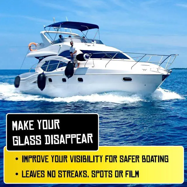 Alt view image 5 of 7 - 2in1 Boat Glass Cleaner & Anti-Fog Spray | Boat Cleaner for Glass, Windows, & Electronic Screens | Lemon Drop Scent | Marine Detailing & Cleaning Supplies, Accessories | Made in USA (16oz)