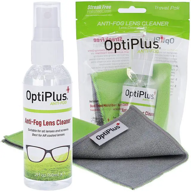 Main image of Anti-Fog Lens Cleaning Spray and Dual Microfiber Cloth | Streak-Free Cleaner and Defogging Spray for Glasses, Laptops Screens, Smart Phones, Optical Lens, Goggles, and Watch Screen l 2oz