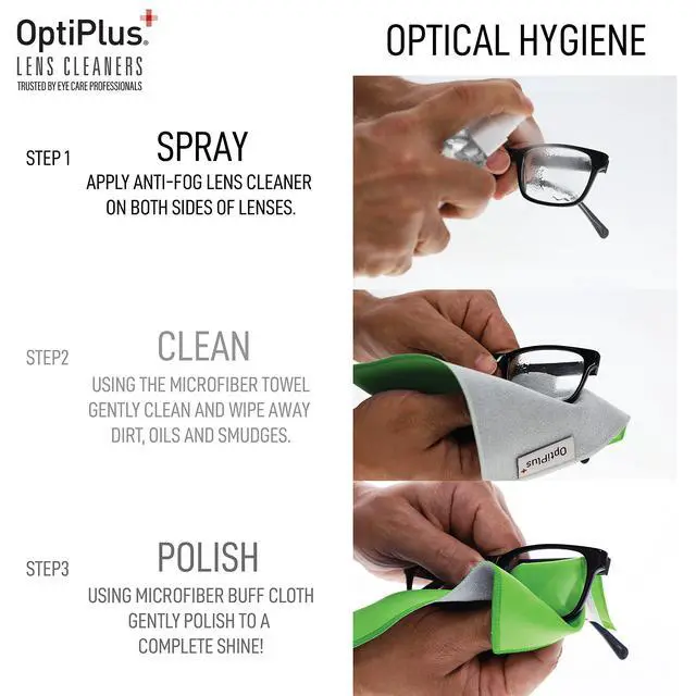 Alt view image 4 of 5 - Anti-Fog Lens Cleaning Spray and Dual Microfiber Cloth | Streak-Free Cleaner and Defogging Spray for Glasses, Laptops Screens, Smart Phones, Optical Lens, Goggles, and Watch Screen l 2oz
