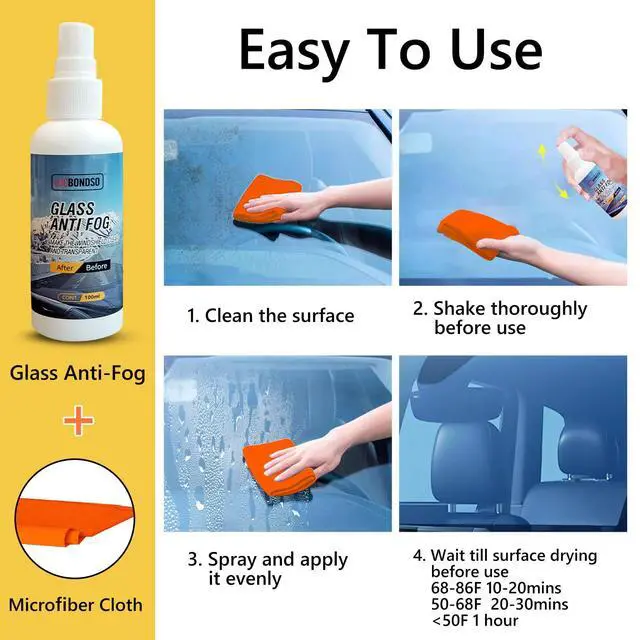 Alt view image 5 of 6 - Anti Fog Spray for Glasses, Eye Glasses, Swim Goggles, Ski Goggles, Car Windshield, Prevent Fogging, Improve Visibility, Safe for All Lenses - 100ml