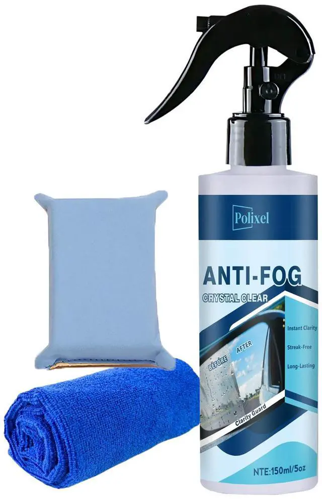 Main image of Glass Anti Fog Spray for Car Windshield - Windows Defogger Instantly Prevents Fog on Glasses, Car Windows & Mirrors - Streak-Free, Safe for All Surfaces - 5OZ/150ML