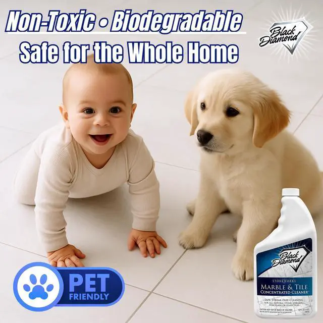 Alt view image 6 of 7 - Marble & Tile Floor Cleaner Concentrate, pH Neutral, Streak-Free & No-Rinse Formula for Granite, Travertine, Limestone, Slate, Ceramic & Porcelain Floors (1 Quart)