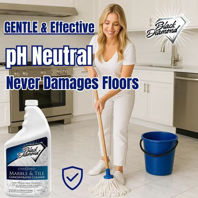 Alt view image 7 of 7 - Marble & Tile Floor Cleaner Concentrate, pH Neutral, Streak-Free & No-Rinse Formula for Granite, Travertine, Limestone, Slate, Ceramic & Porcelain Floors (1 Quart)