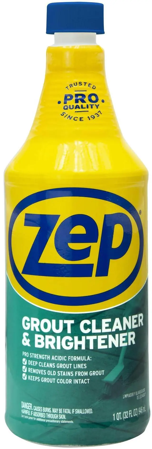 Main image of Grout Cleaner and Brightener - 32 Ounce (1 Bottle) - ZU104632 - Deep Cleaning Formula Removes Old Stains From Grout