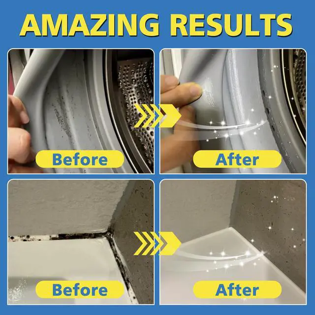 Alt view image 3 of 7 - Home Stain Remover Gel, Heavy Duty Stain Cleaner, Deep Clean for Front Loader Washing Machine Seal, Refrigerator Strips, Rubber Gasket, Bathroom Grout, Tile, Shower, Caulk - 8 fl oz