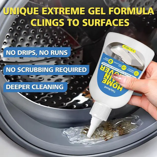 Alt view image 4 of 7 - Home Stain Remover Gel, Heavy Duty Stain Cleaner, Deep Clean for Front Loader Washing Machine Seal, Refrigerator Strips, Rubber Gasket, Bathroom Grout, Tile, Shower, Caulk - 8 fl oz