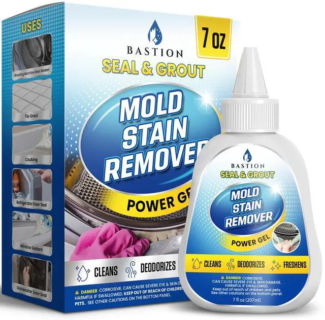 Main image of Mold Stain Remover Power Gel Cleaner Heavy Duty Cleaning Solution for Front Loader Washing Machine Seal, Bathroom Grout, Shower, Caulk (7 fl oz)