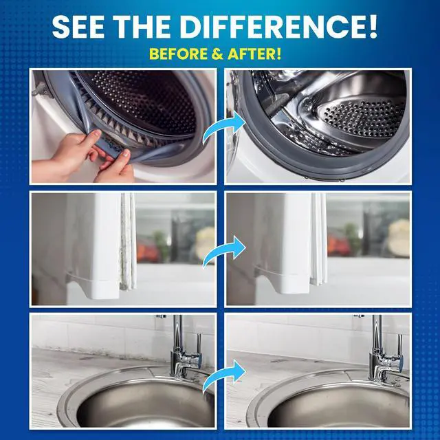 Alt view image 5 of 7 - Mold Stain Remover Power Gel Cleaner Heavy Duty Cleaning Solution for Front Loader Washing Machine Seal, Bathroom Grout, Shower, Caulk (7 fl oz)